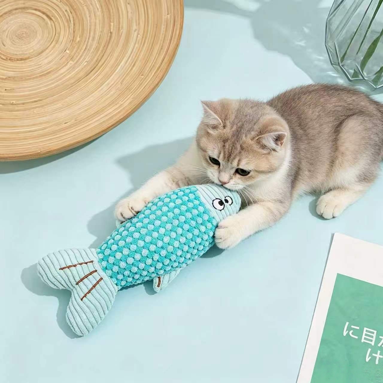 Catnip Toys - Plush Catnip Fish Toy Interactive Chew
