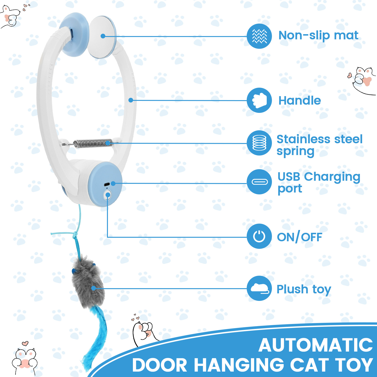 Door Hanging Auto-Rebound Cat  - Catnip Toys recension och pris