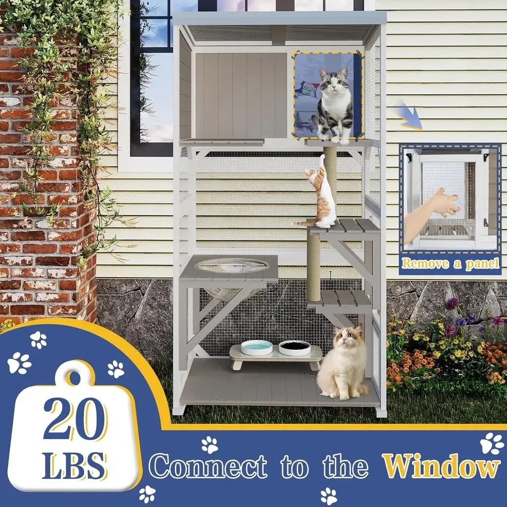 Outdoor Cat Enclosure with Whe - Cat Scratching Post recension och pris