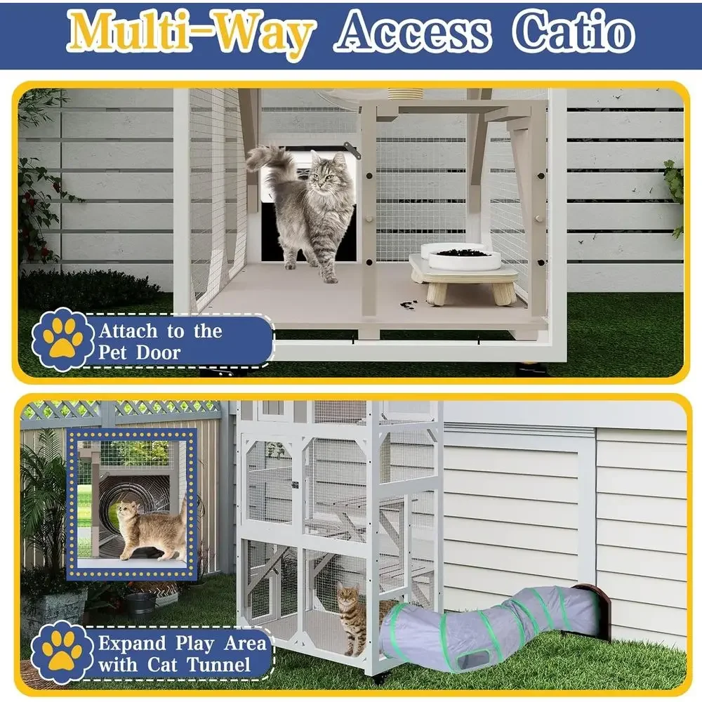 Outdoor Cat Enclosure with Whe - Cat Scratching Post recension och pris