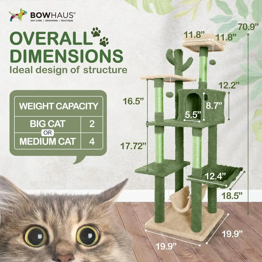 Multi-Level 70-Inch Cactus-The - Cat Scratching Post recension och pris