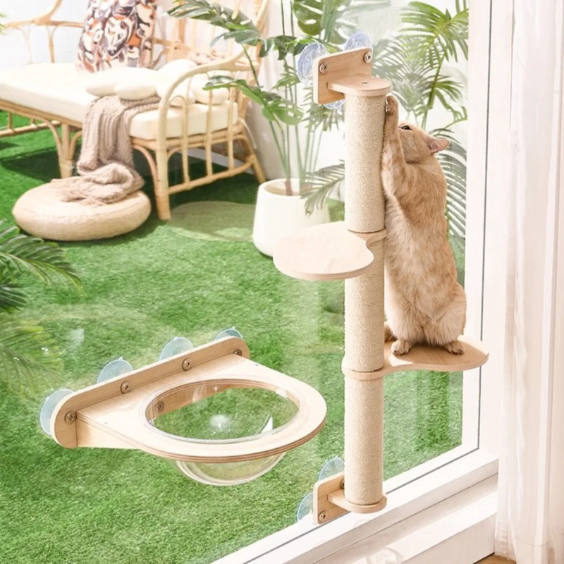 Cat Window Perch with Wooden F - Cat Window Perch recension och pris