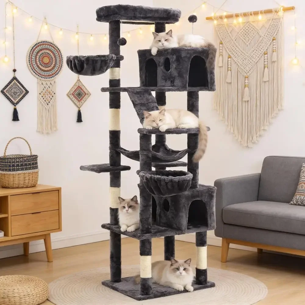 74 Tall Cat Tree Tower with Sc - Cat Scratching Post recension och pris