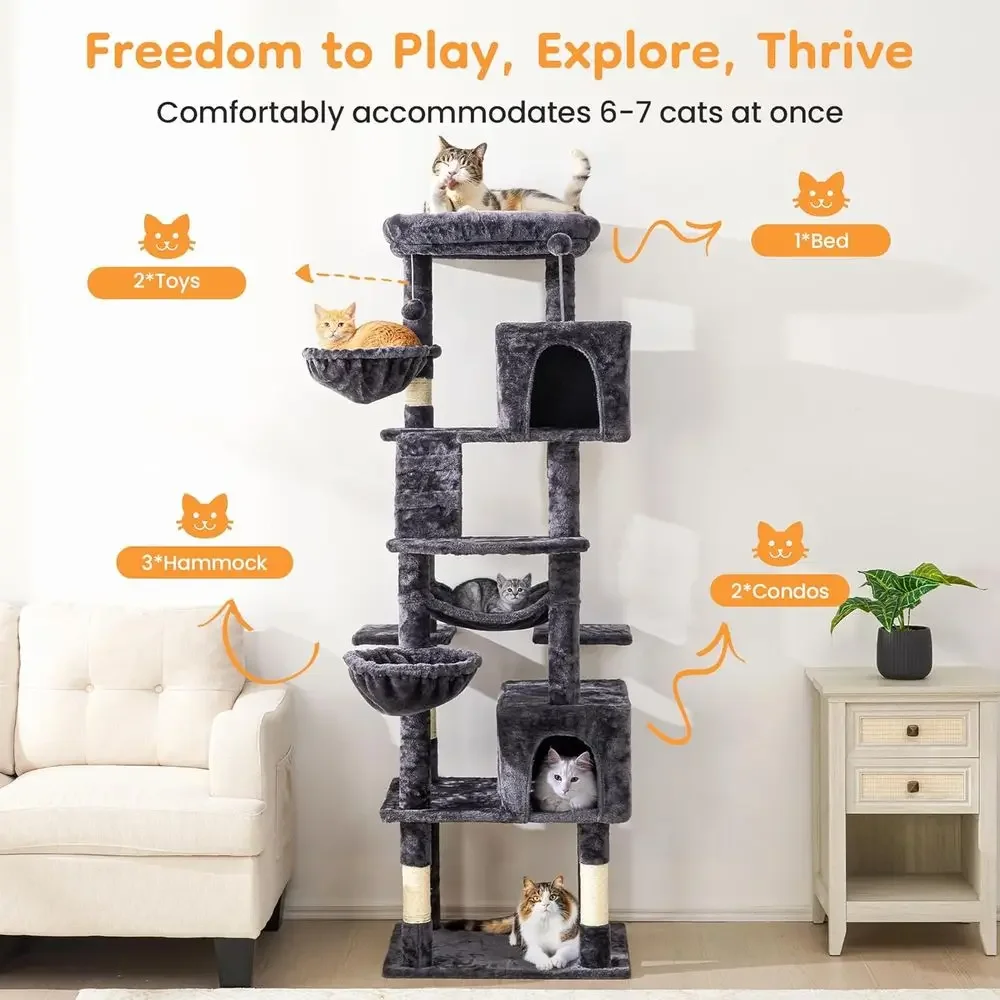 74 Tall Cat Tree Tower with Sc - Cat Scratching Post recension och pris