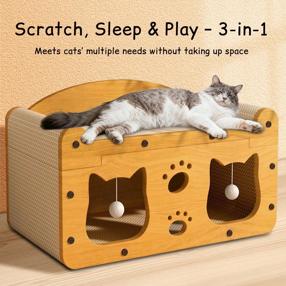 Luxury Double-Level Cat Scratc - Cat Scratching Post recension och pris