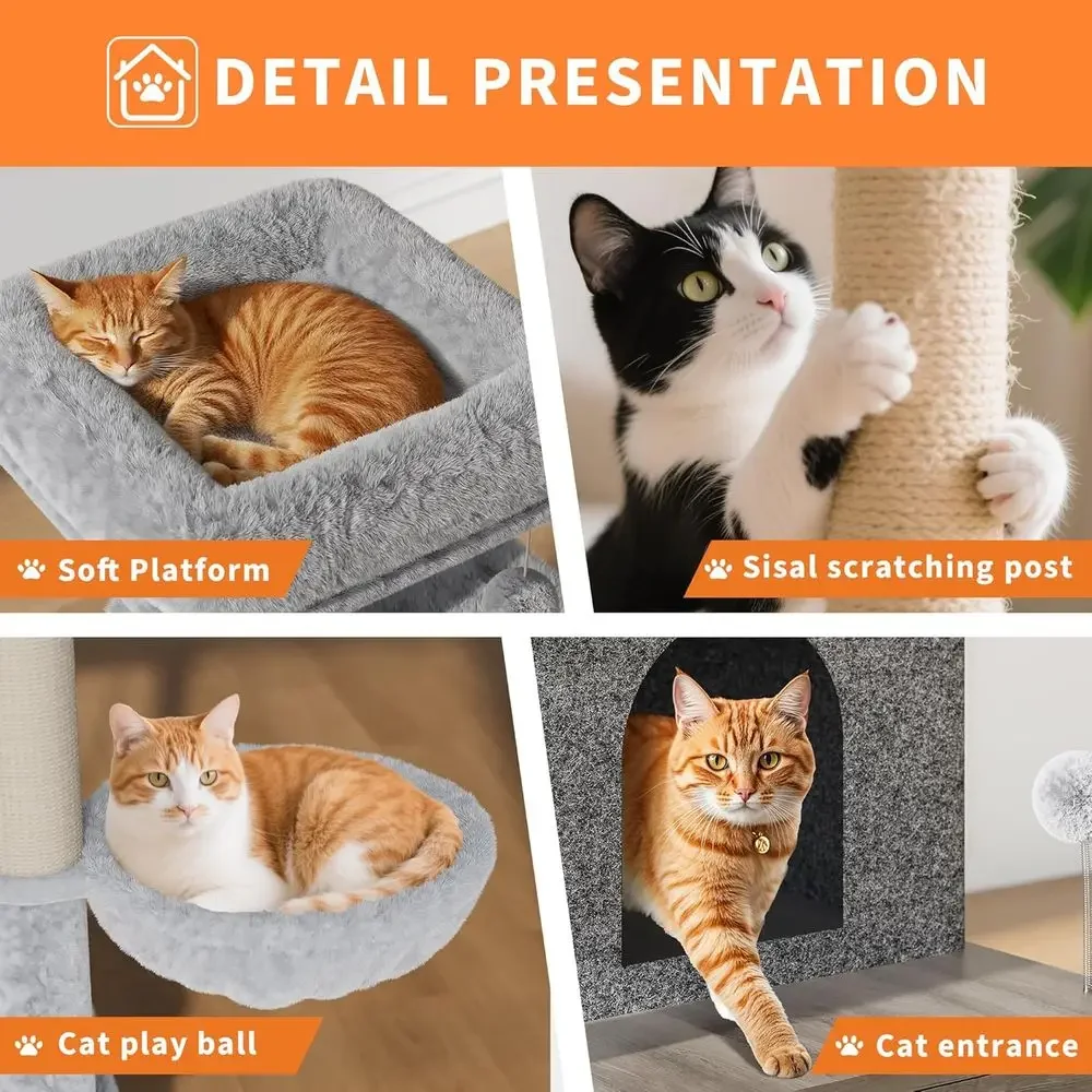 Large Multi-Level Cat Playhous - Cat Scratching Post recension och pris