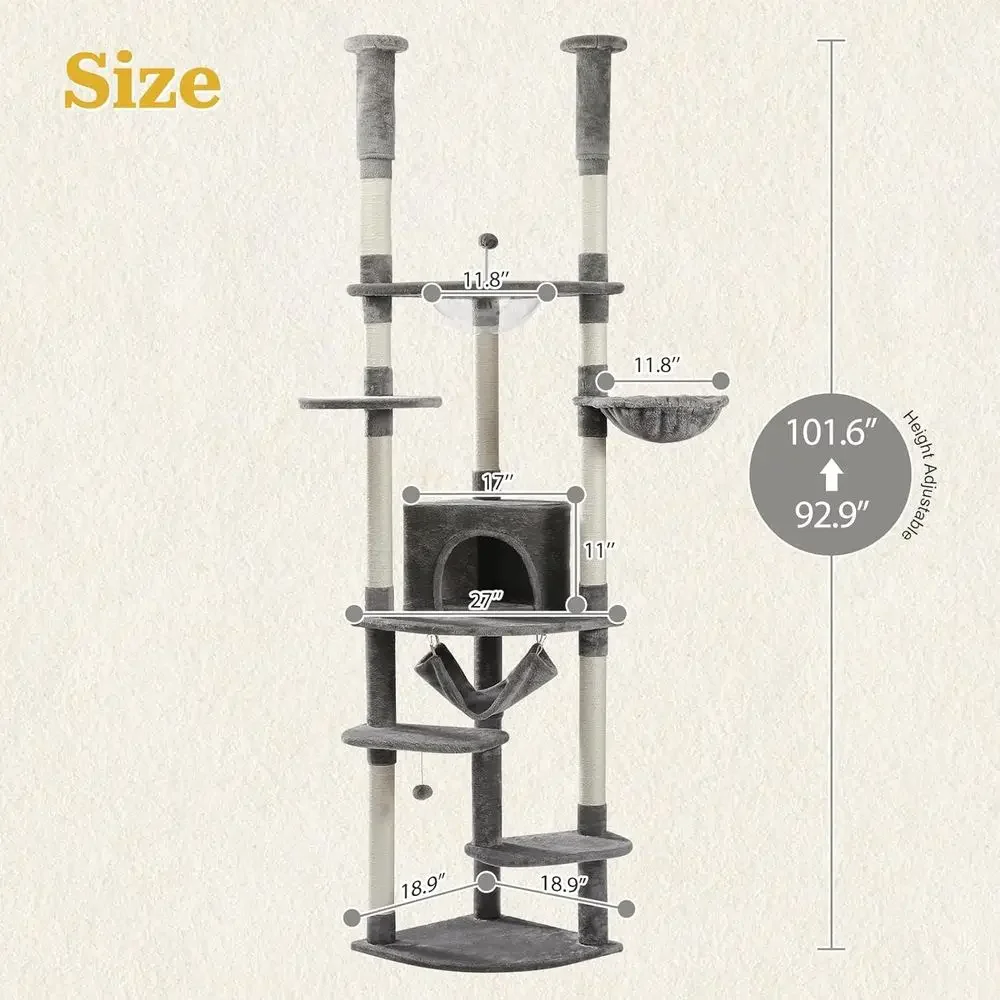 Adjustable Height Cat Tower: S - Cat Scratching Post recension och pris