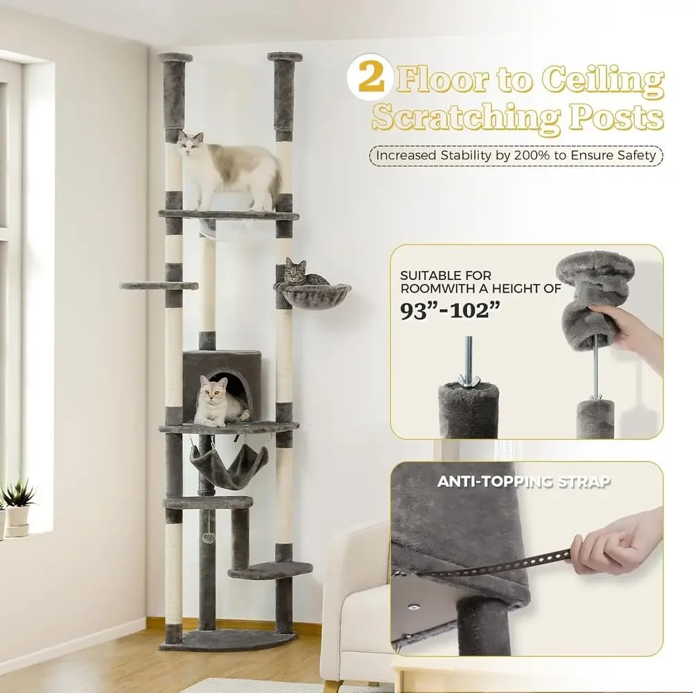 Adjustable Height Cat Tower: S - Cat Scratching Post recension och pris