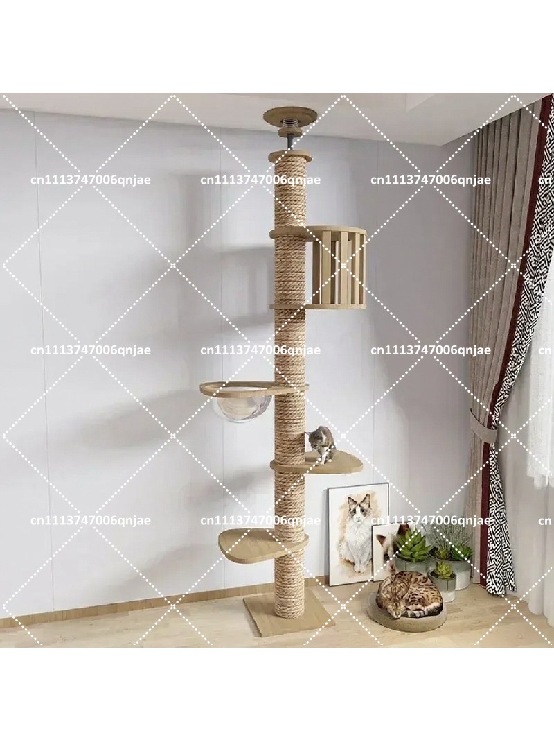 Indoor Wooden Cat Tree House M - Cat Scratching Post recension och pris