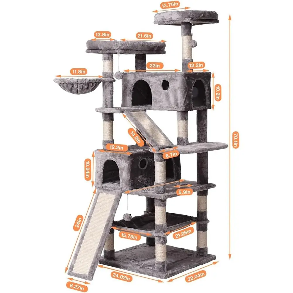 Multi-Level 70.1 Cat Tree with - Cat Scratching Post recension och pris