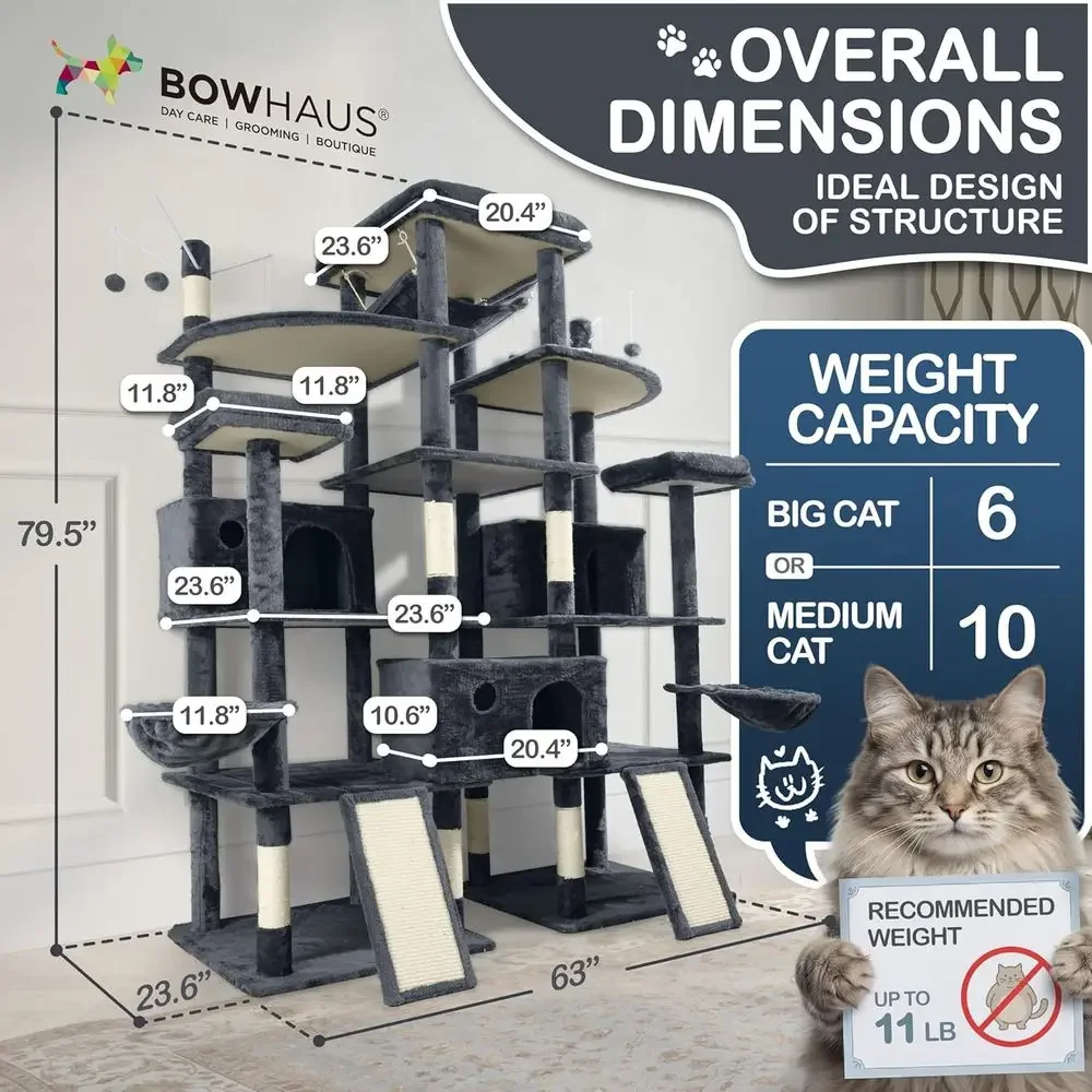 80-Inch Tall Cat Tower for Lar - Cat Scratching Post recension och pris