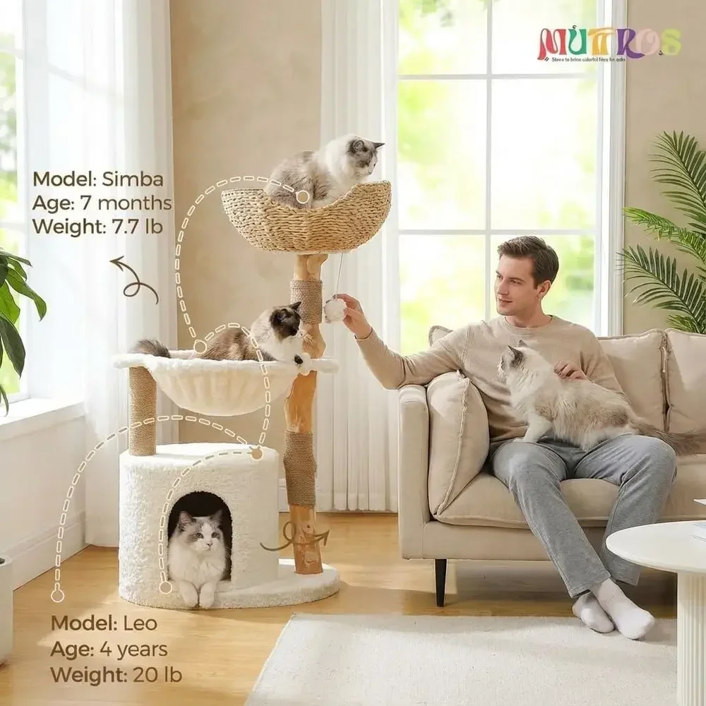 Large Cozy Cat Tree with Real  - Cat Scratching Post recension och pris