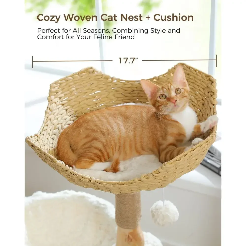 Large Cozy Cat Tree with Real  - Cat Scratching Post recension och pris