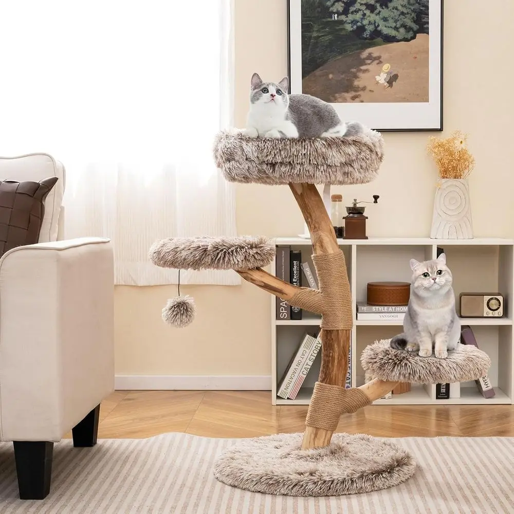 Multi-Level Wooden Cat Tower w - Cat Scratching Post recension och pris
