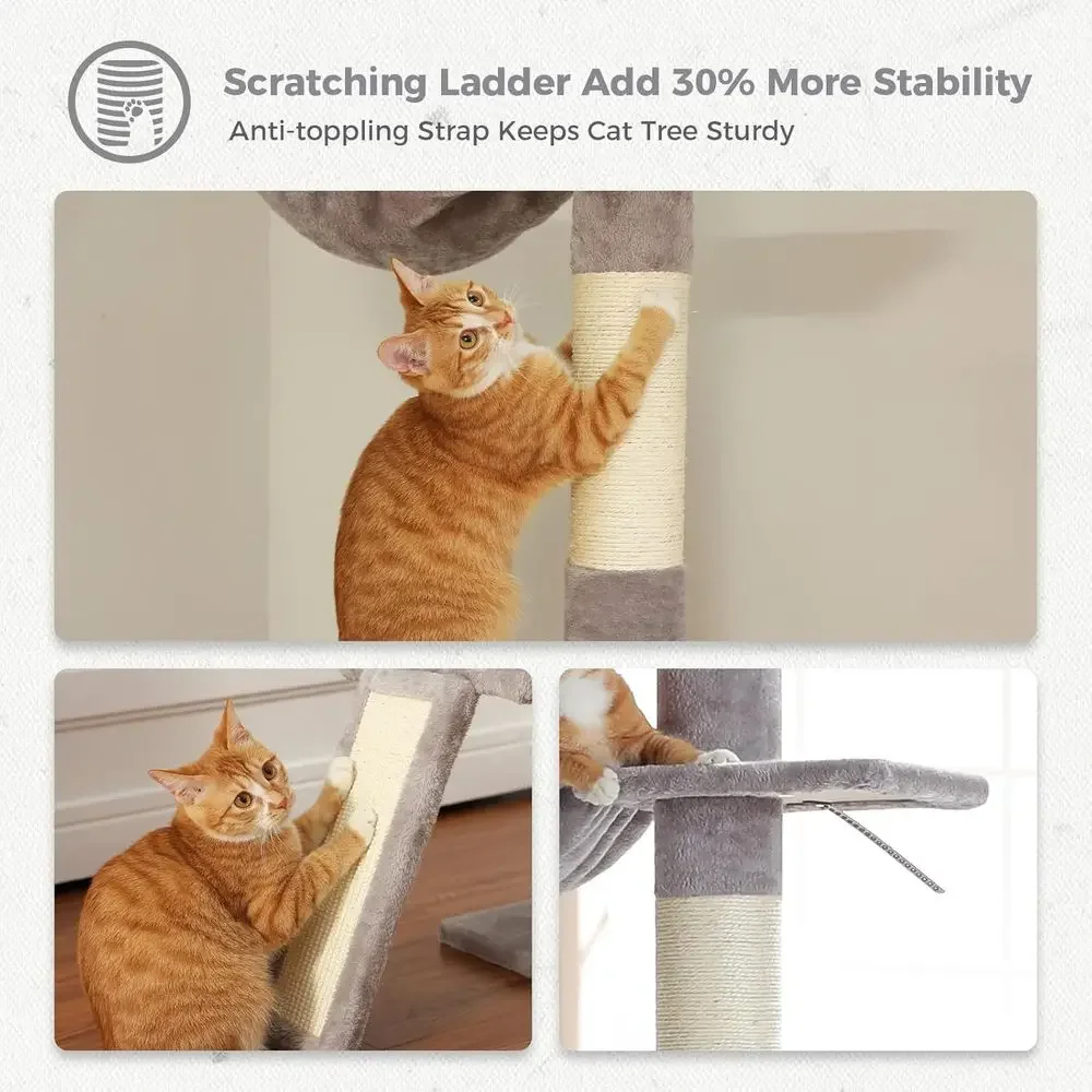 Adjustable 5-Level Cat Tree, 8 - Cat Scratching Post recension och pris
