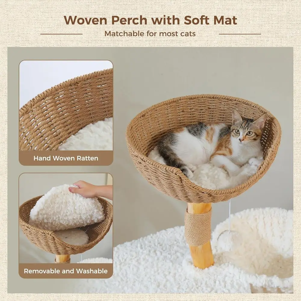 48.5 Tall Solid Wood Cat Tower - Cat Scratching Post recension och pris