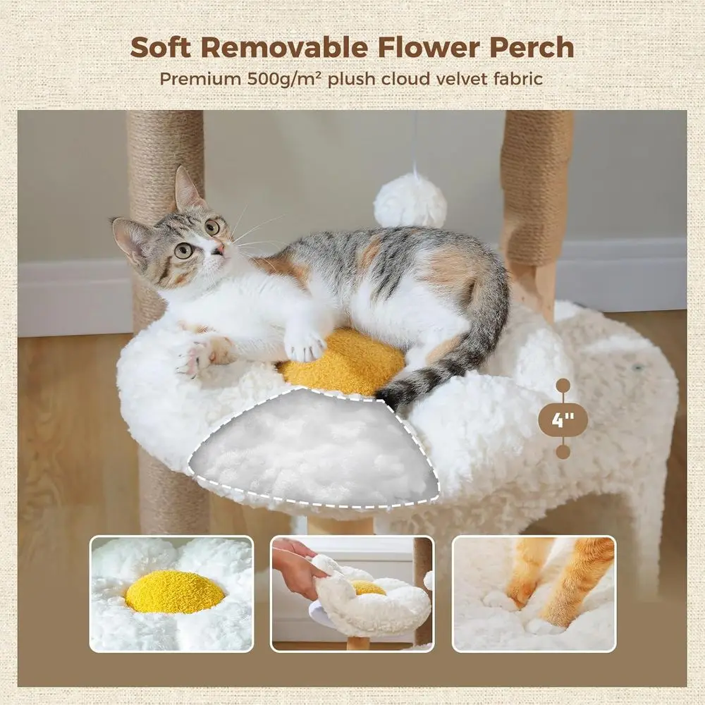 48.5 Tall Solid Wood Cat Tower - Cat Scratching Post recension och pris
